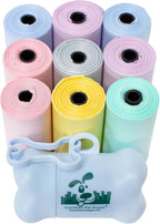 Downtown Pet Supply Poop Bags for Dogs with Dispenser, 180 Count - Leak-Proof Dog Waste Bags and Bone-Shaped Dog Poop Bags Holder for Leash - Rainbow with Paw Prints, 12.5" x 8.5" - Image 9