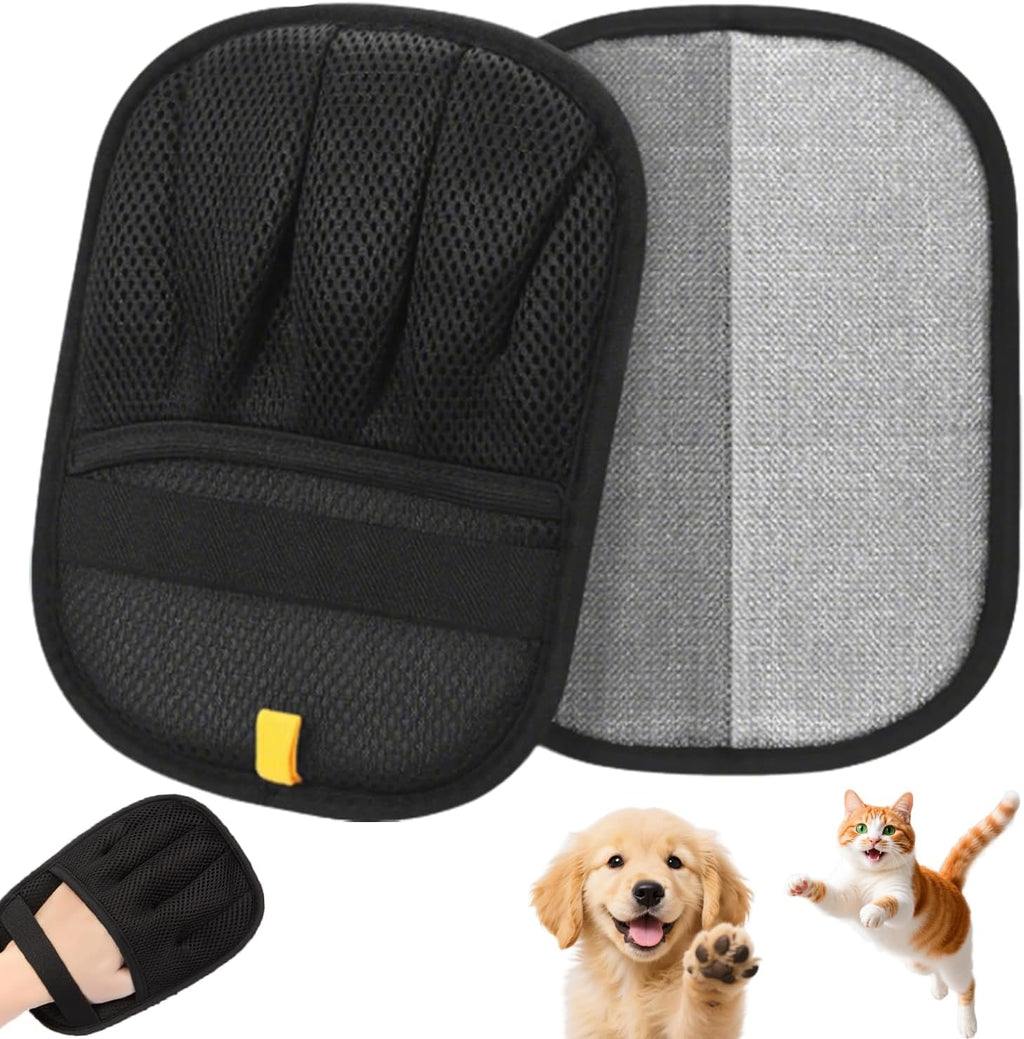 Bumilily electrostatic pet hair remover glove front view for dog and cat fur cleaning