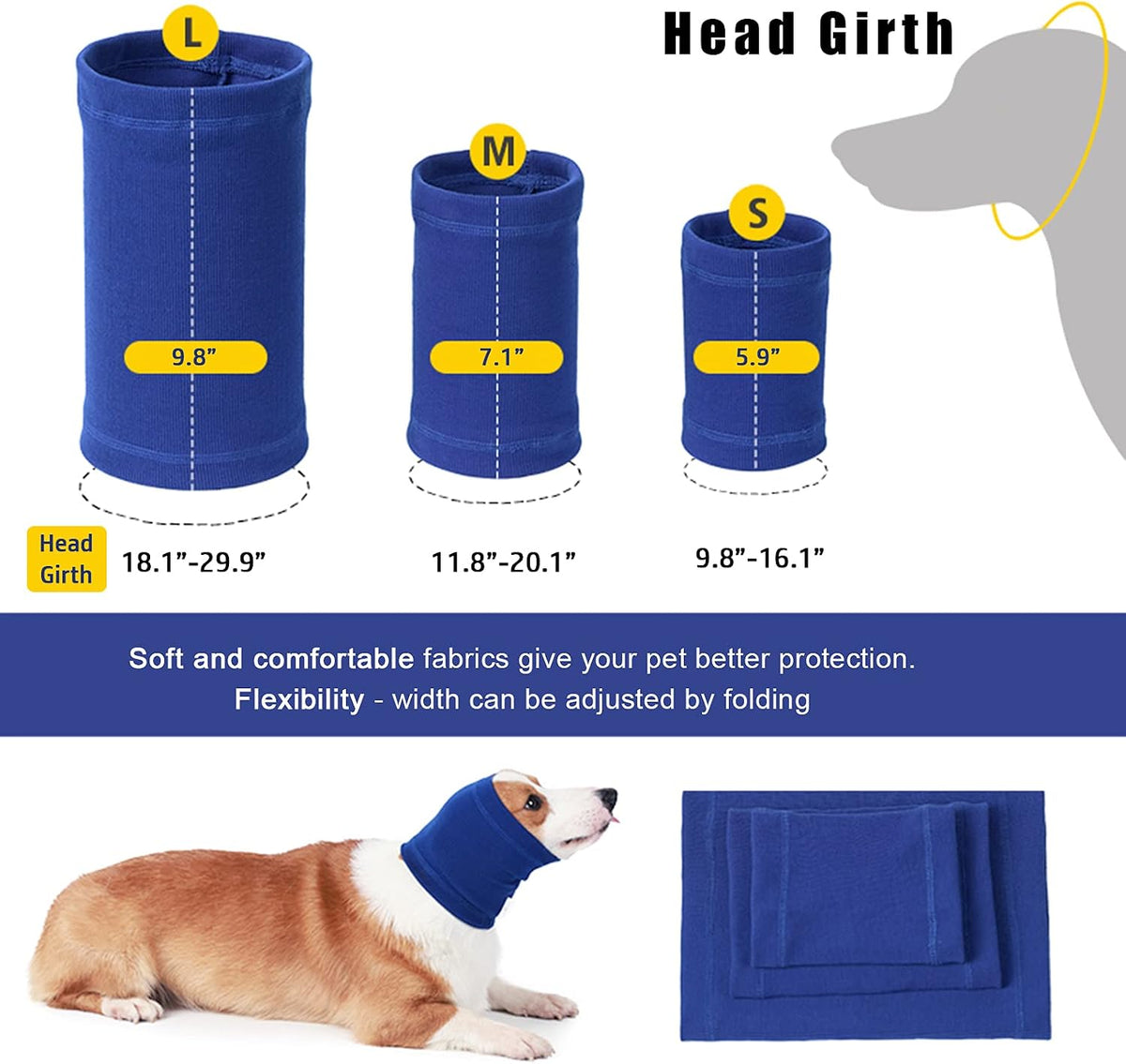 Nanaki anti anxiety dog hoodie for fireworks and thunderstorm noise reduction