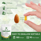 Oil of Oregano with Black Seed Oil, 180 Count Oregano Oil Capsules with 4X Strength of Carvacrol and Thymoquinone, Non-GMO, Natural Herbal Health Supplement - Image 8