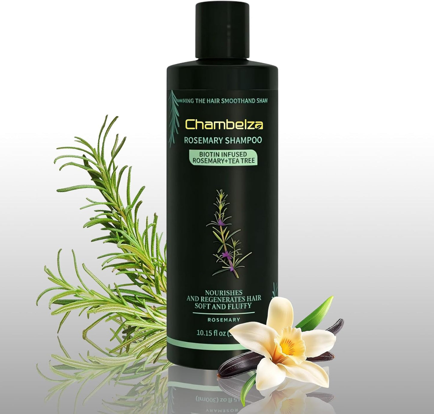 AMOADO Chambelza Organic Rosemary Hair Growth Shampoo front view bottle for thinning hair care
