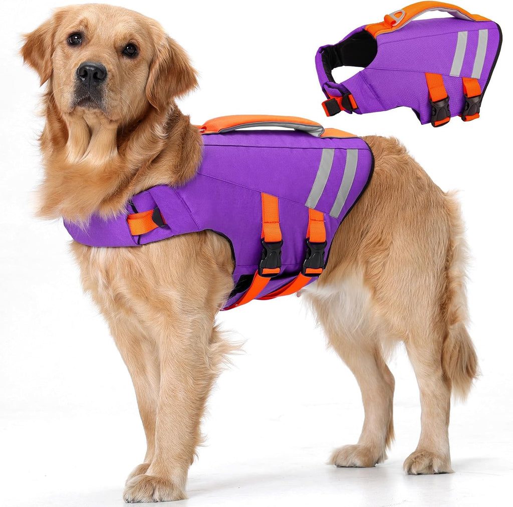 LeLePet Dog Life Jacket, High Flotation Dog Life Vest for Swimming, Boating, Ripstop Reflective Pet Swim Vest for Small Medium Large Dogs Pool Floats Adjustable Swimming Vest for Dogs Water Safety - Image 11