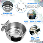 Two pack bird cage water bowls showing steel construction