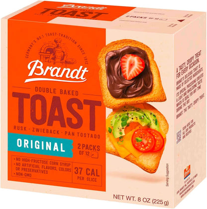 Brandt Zwieback Rusk Toast eight ounces box front view