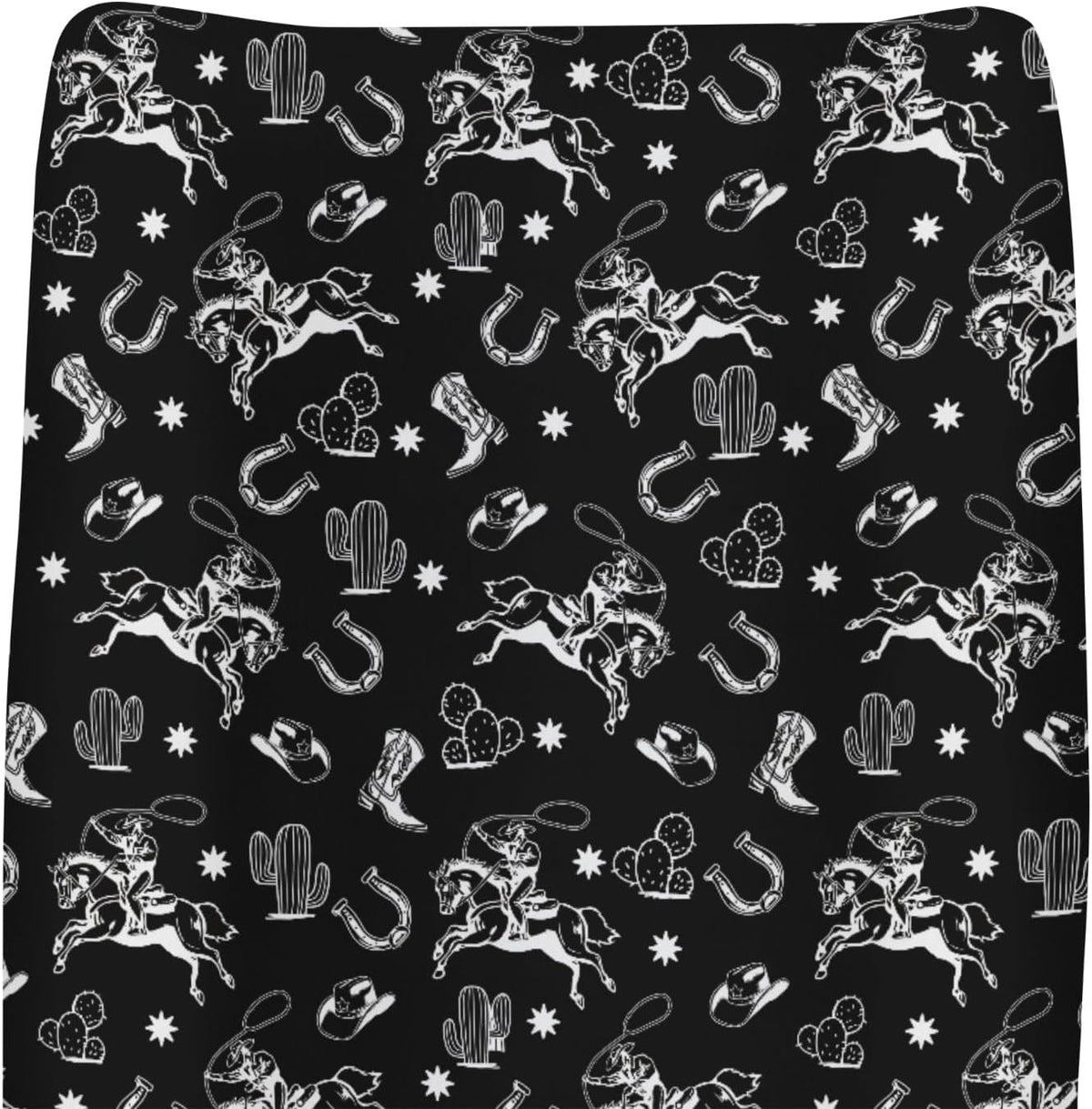 ZoUbqchY Kastlee Retro Western Cowboy Baby Changing Pad Cover front view nursery sheet