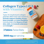 Doctor's Best Collagen Peptides Types 1 & 3 - Collagen Supplement for Women & Men, Supports Hair, Skin, Nails, & Joint Health, Includes 30 mg Vitamin C & 3 g Protein Per Serving, Non GMO - 180 Tablets - Image 5