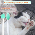 Four piece cat chin acne treatment brushes organized for easy storage.