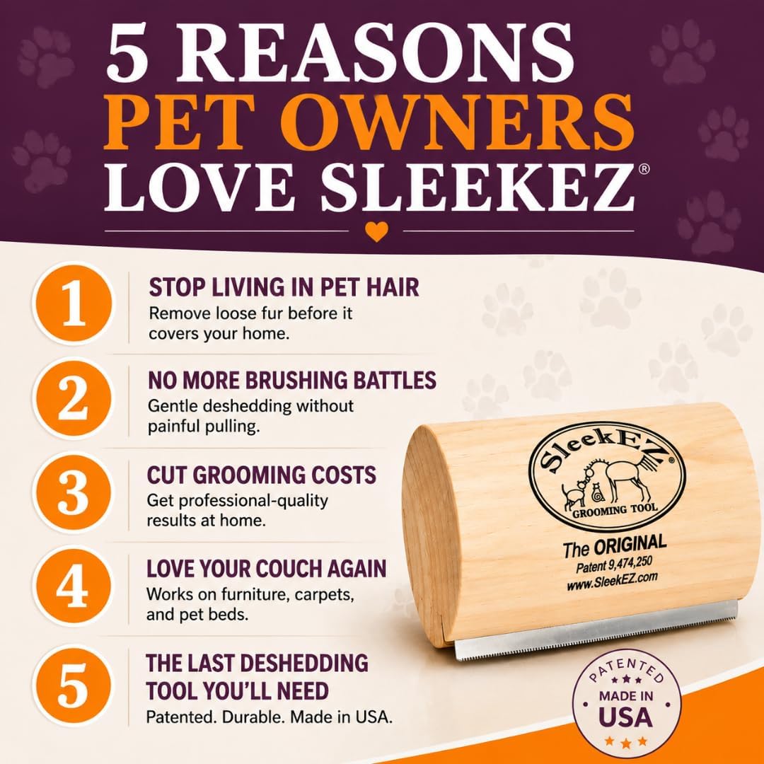 Sleekez deshedding grooming tool stainless steel blade detail