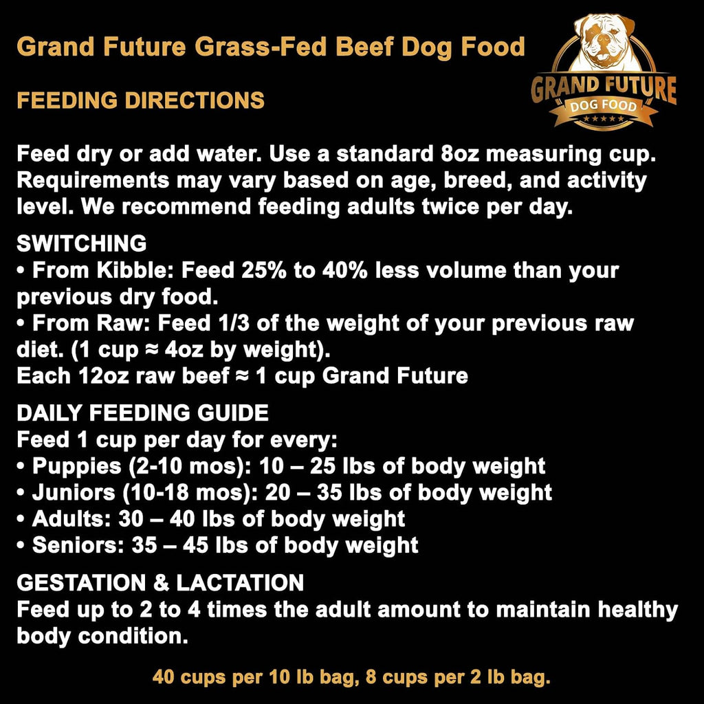 Grand Future premium grain-free air-dried pet food nutrition facts label