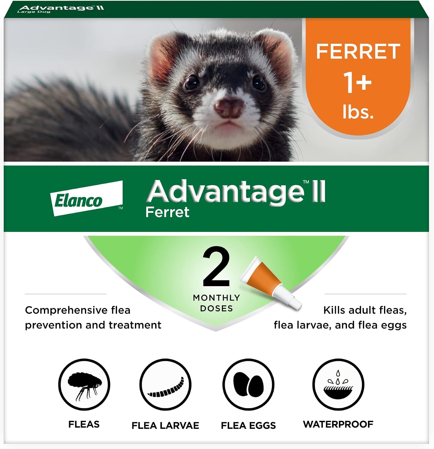 Advantage II Ferret Flea Treatment front view packaging