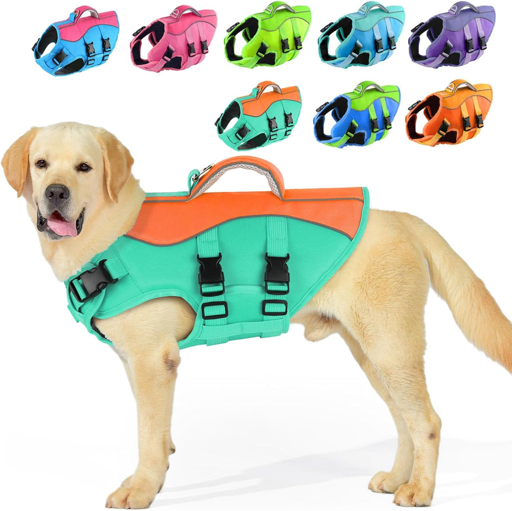 PETDSH Dog Life Jacket Large, High Flotation Dog Life Vest for Swimming Boating, Reflective Puppy Lifejacket with Superior Buoyancy and Rescue Handle, Adjustable Safety Dogs Floating Vests - Image 11