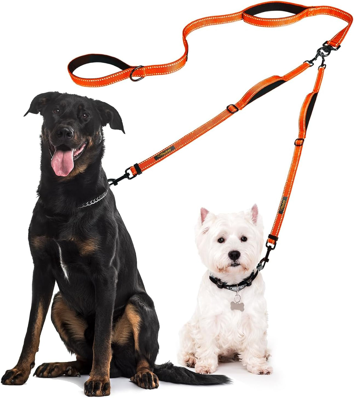 Double Dog Leash - Adjustable Length Long Leash for Dog Training - Dual Reflective Dog Leash with Non-Tangle Design - Heavy Duty Nylon and Metal Buckles - Ideal - Image 15