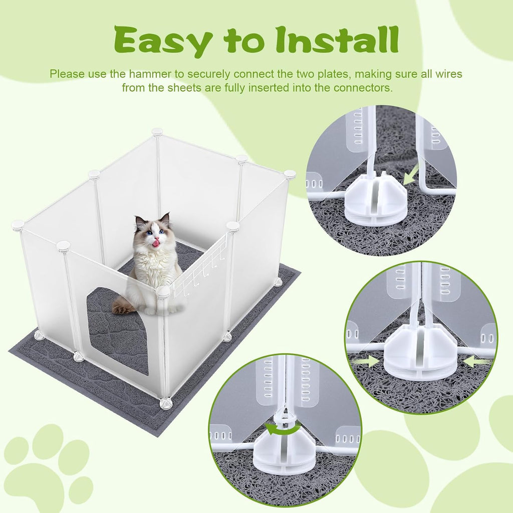 Cat using the private and hygienic litter box enclosure.