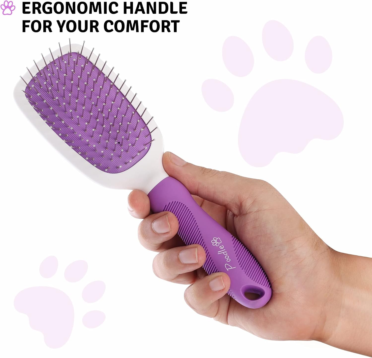 Poodlie imported double sided pet slicker brush for shiny healthy coats.