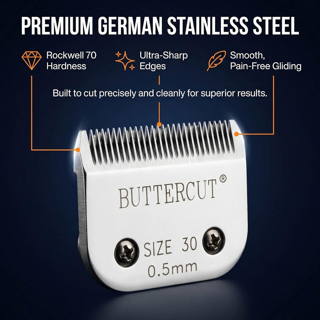 Geib professional pet grooming clipper blade close up of sharp cutting edges