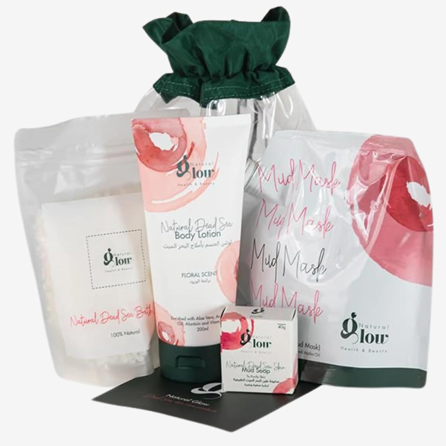Natural Glow Dead Sea Skincare Gift Set front view pouch