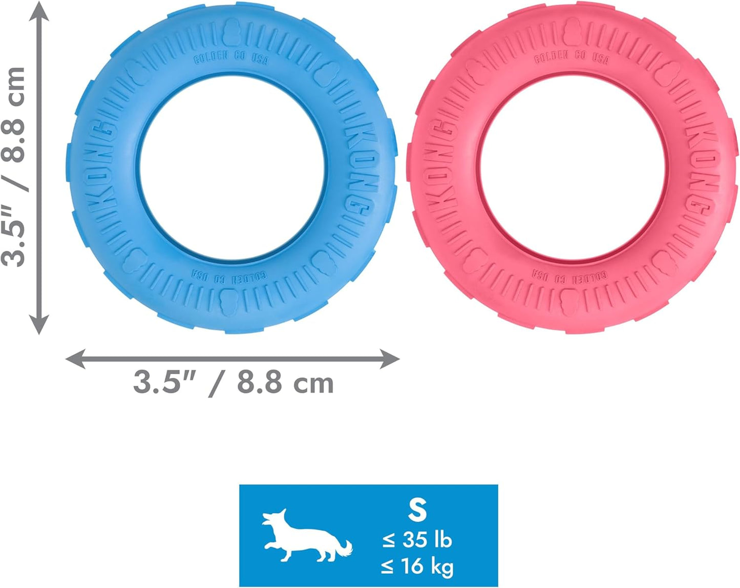 KONG Puppy Tires showing bounce feature