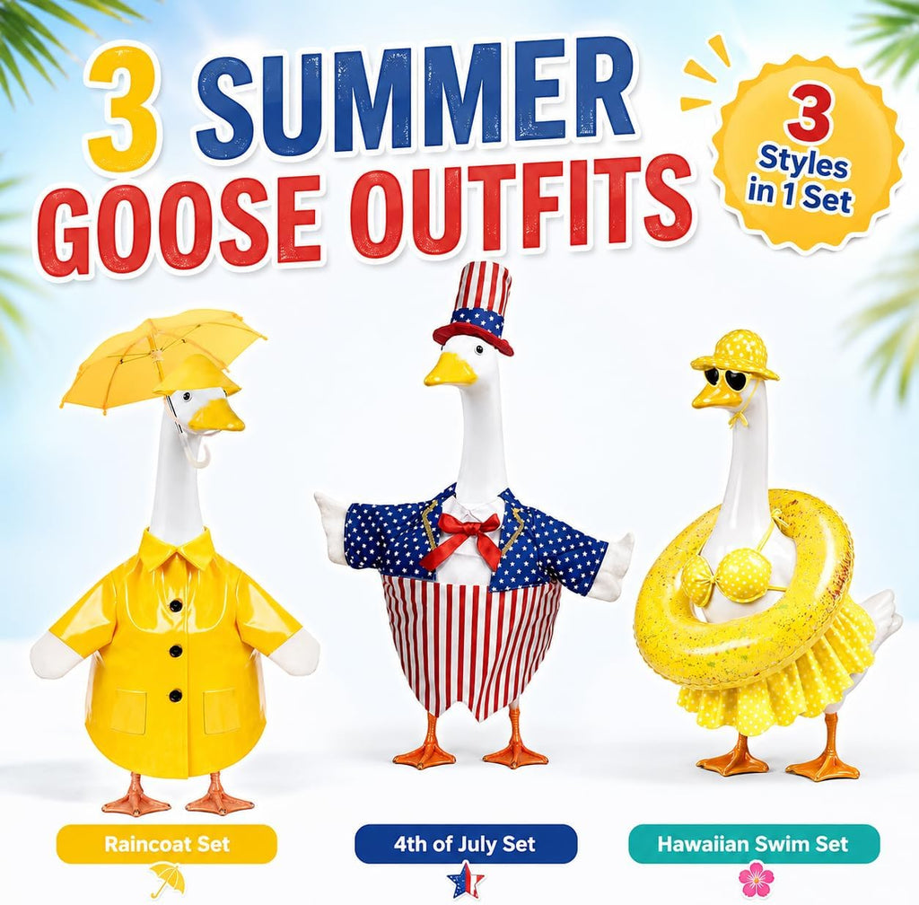 Bailiyake lawn goose clothing pack packaging showing all summer pieces.