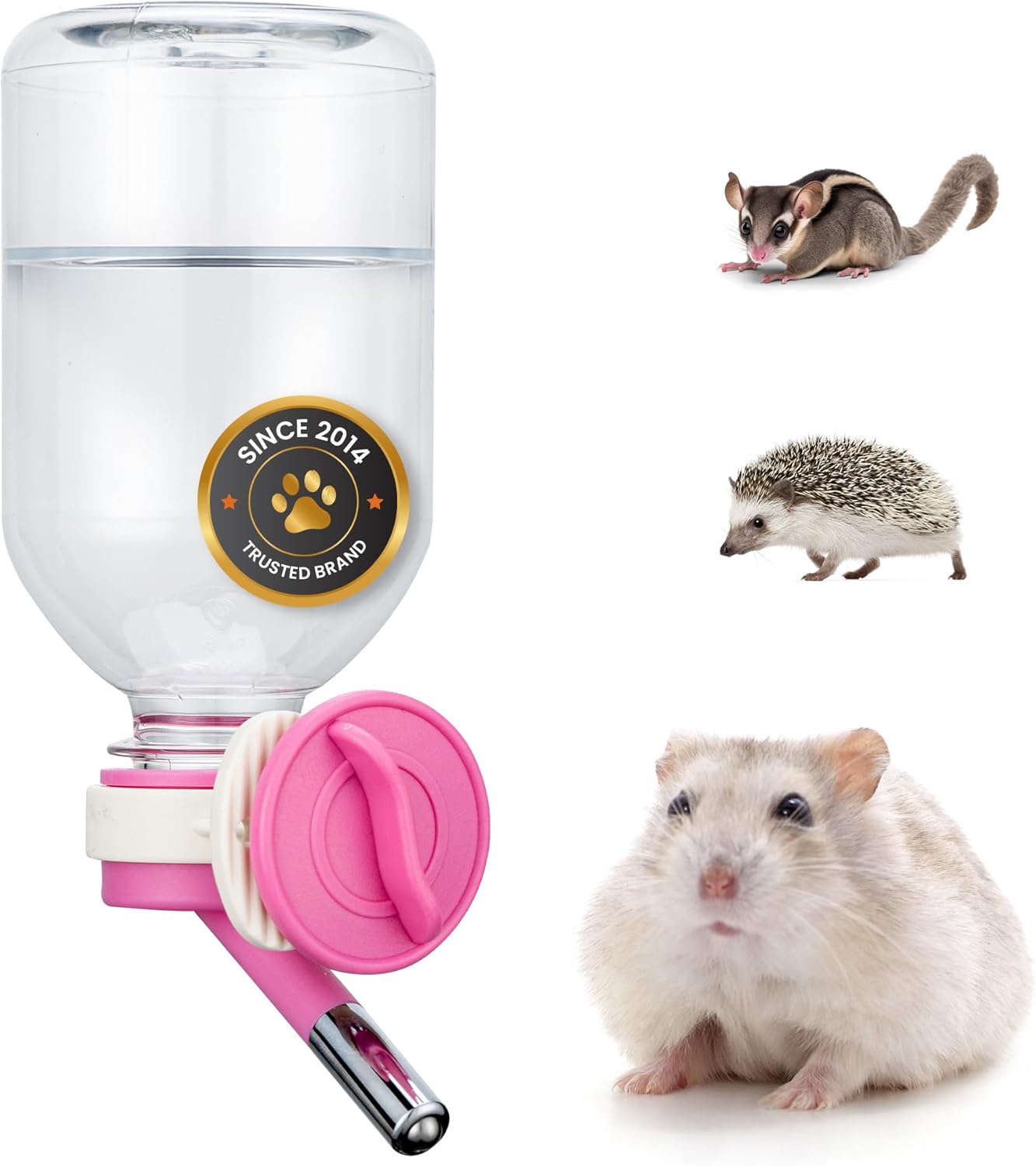 Choco Nose No-Drip Small Animal Water Bottle - Leak-Proof Patented Nozzle Helps Prevent Pet Cage Mess & Wet Bedding - Guinea Pig, Rabbit, Ferret, Hamster - BPA Free, Easy Install, 10.2 fl oz (C128) - Image 15