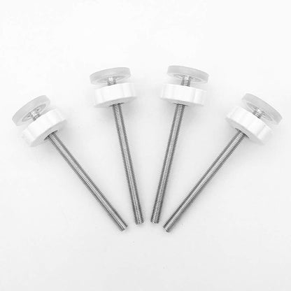 Vmaisi 8mm pressure gate threaded spindle rods four pack front view showing white tension knobs.