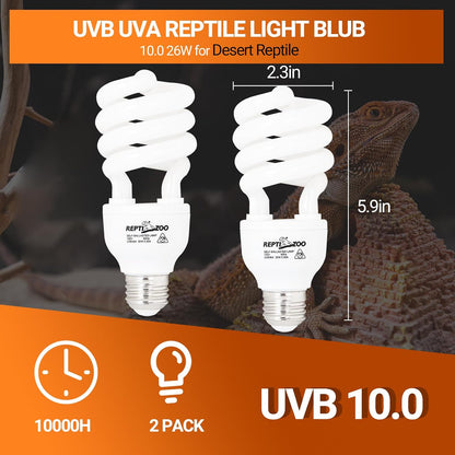 REPTI ZOO 26W 10.0 UVB spiral compact lamp close up