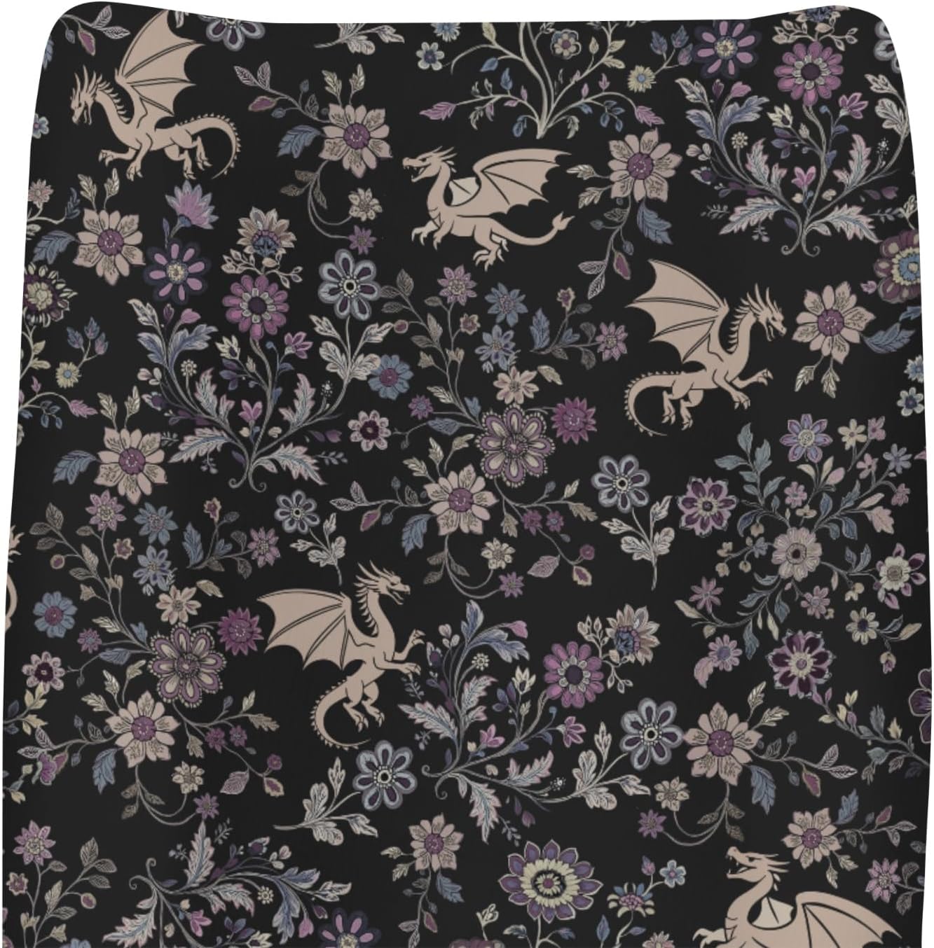 ZoUbqchY Fantasy Floral Dragons changing pad cover front view
