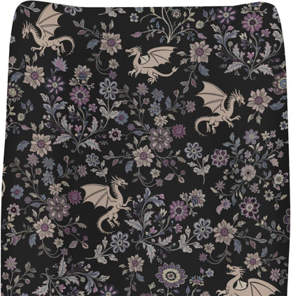 ZoUbqchY Fantasy Floral Dragons changing pad cover front view