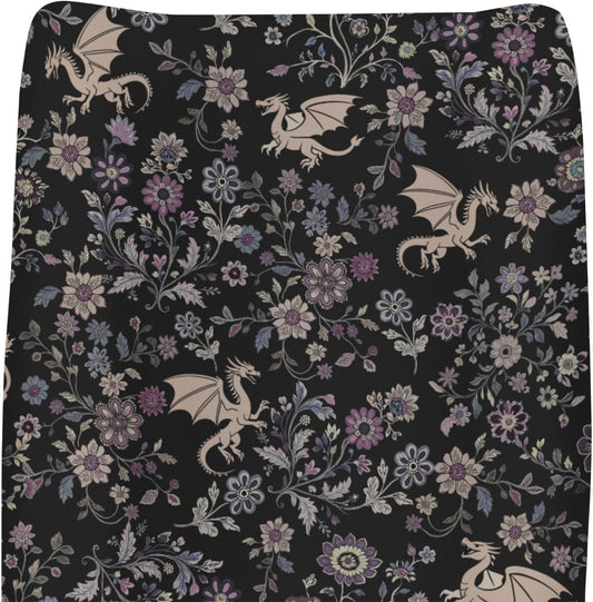 ZoUbqchY Fantasy Floral Dragons changing pad cover front view