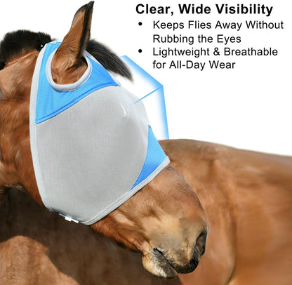 Soft fleece padding detail on Fornyk equine fly mask