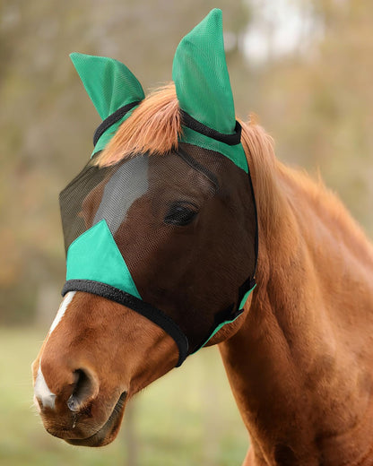 Hilltown Fly Mask for Horse with Ears - Teslin Mesh, 3D Eye Space, Forelock Opening, UV Protection, Adjustable Fit for Pasture, Grazing & Stable - Full, Blue - Image 10