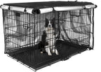 Premium imported black dog den cover showing double door entrance configuration