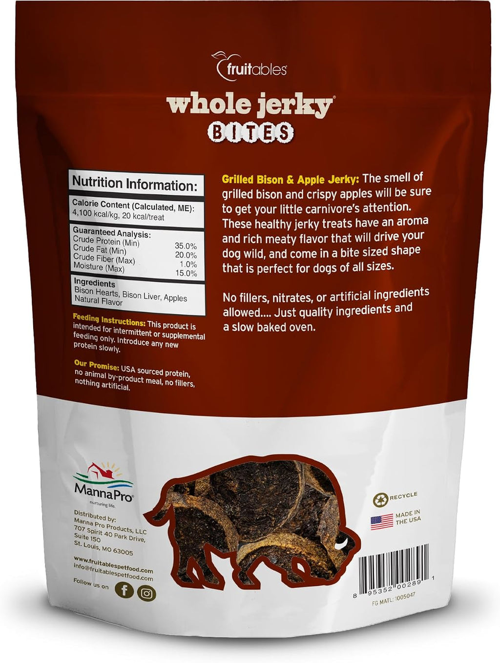 Fruitables healthy dog treats 5 ounce packaging