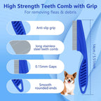 FUYIHGL double sided pet comb for flexible all-body grooming and dandruff flake removal.