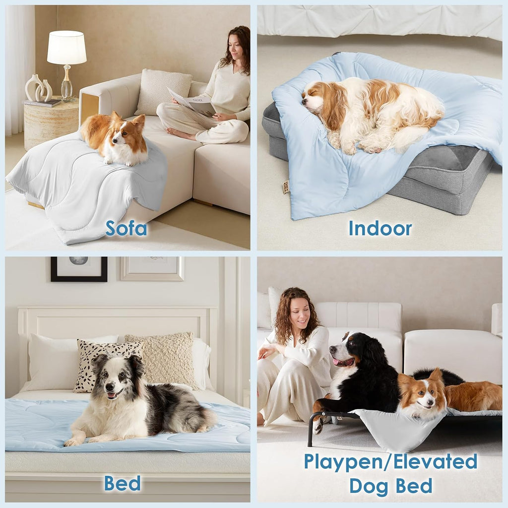 Water droplet test showing the moisture management and breathability of the pet blanket