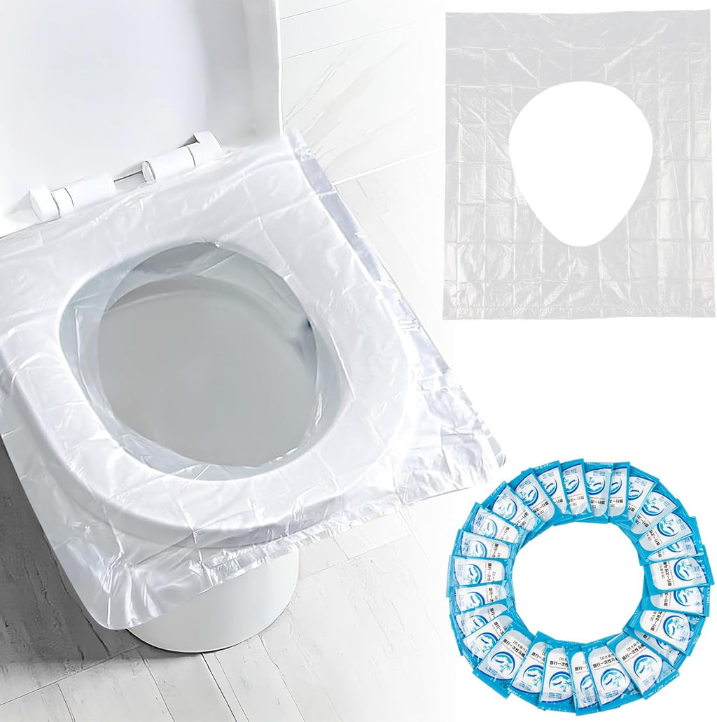 RAINFLOW disposable toilet seat cover front view of the commercial sixty pack packaging box.