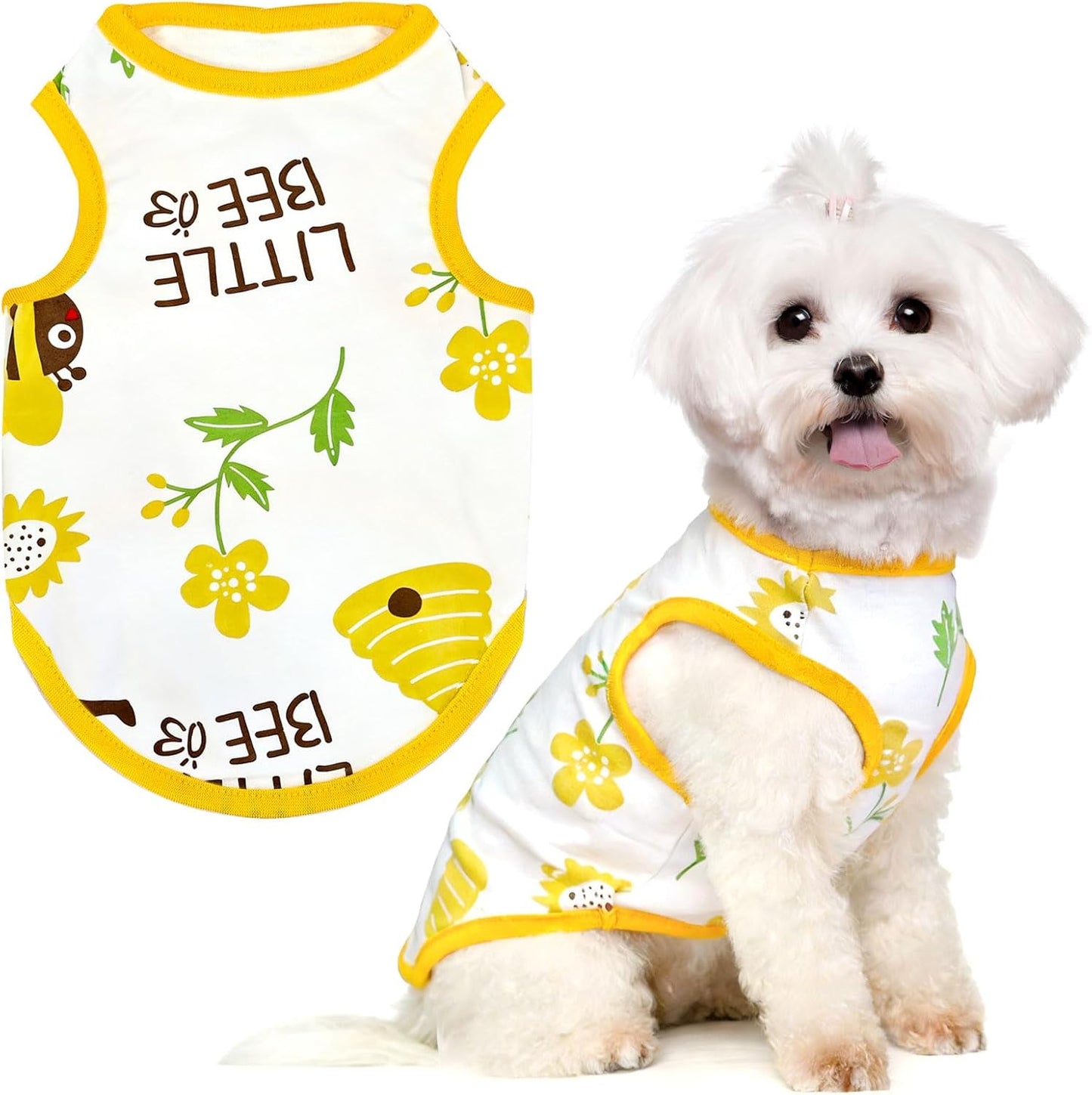 PETCARE Cute Cartoon Cat Shirts for Cats Only Soft Cotton Tshirts Brown Spaceship Cat Clothes for Cats Only Female Male Small Breeds Pet Pajamas Sleeveless Pet Tank Top Spring Summer Kitten Clothes - Image 15