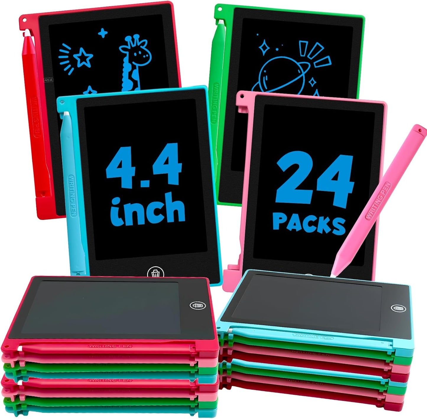 Glochin 24 pack 4.4 inch mini LCD writing tablets front view