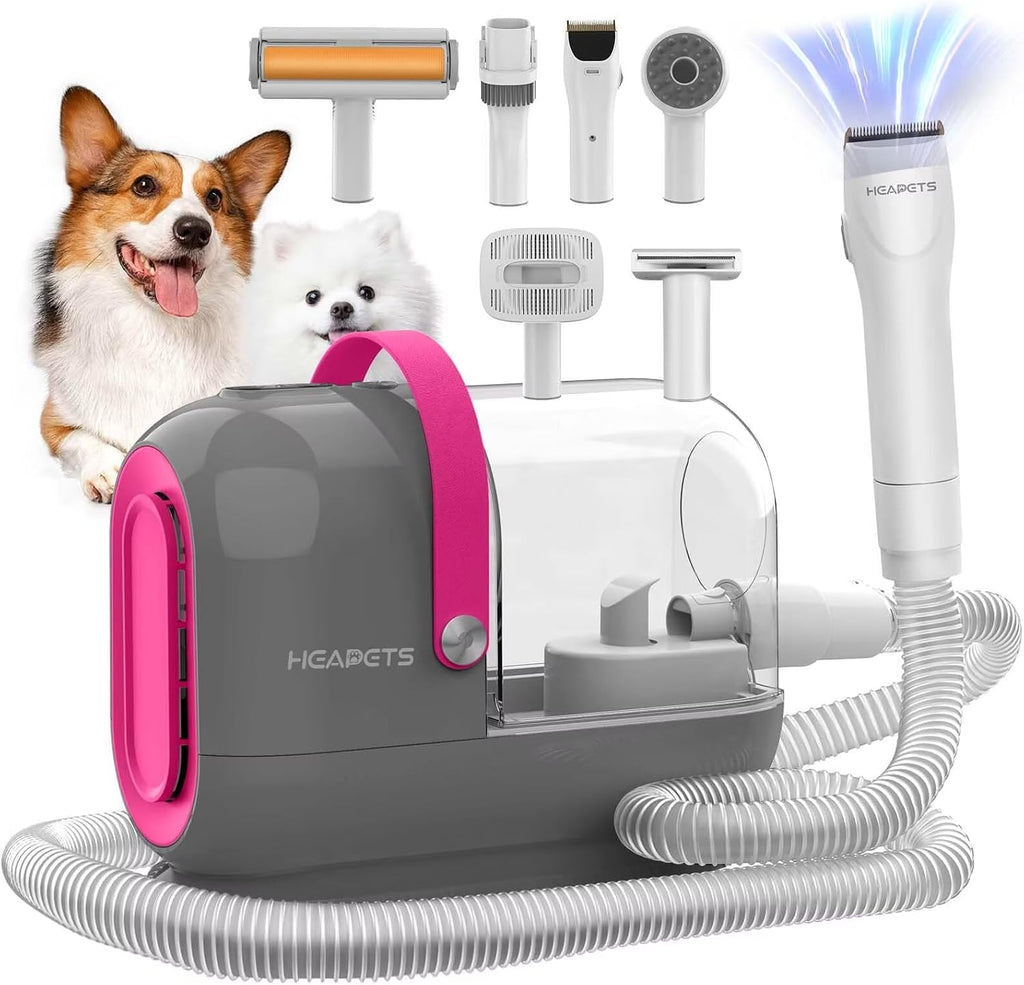 HEAPETS Dog Grooming Vacuum Kit - 3L Vacuum with 7 Tools, Low Noise Electric Clipper and Brush for Pet Shedding at Home, White - Image 9