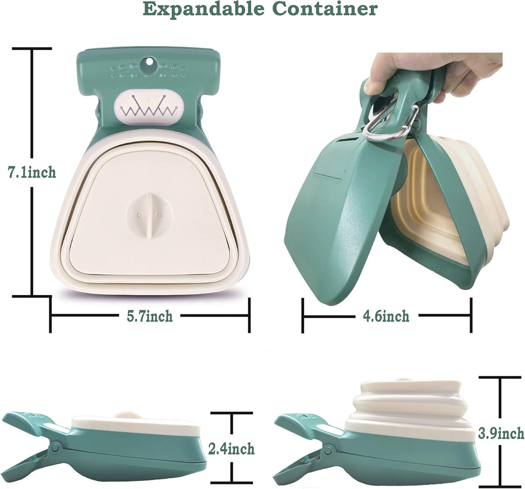 Jondarla handheld pet waste scoop expandable compartment demonstration