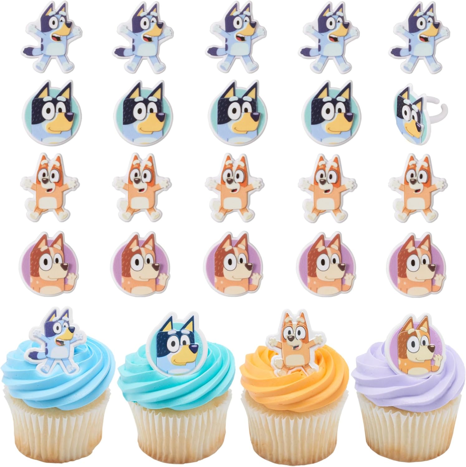 DecoPac Bluey So Much Fun Rings 24 pack front view