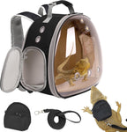 Bearded Dragon Backpack Carrier,Reptile Portable Backpack Carrier with Small Backpack Harness Leash Set,Space Capsule Clear Bubble Window Travel Backpack for Lizard Travel,Guinea Pig,Rabbit - Image 13