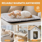 Mora Pets self heating pet pad placed inside a standard travel crate for cats