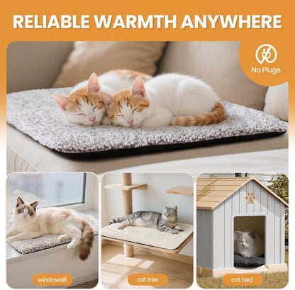 Mora Pets self heating pet pad placed inside a standard travel crate for cats
