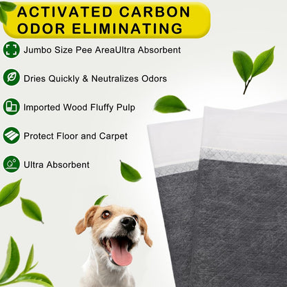Close up of the 6-layer leak-proof structure of the ELEGX charcoal potty pads.