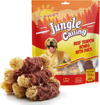 Jungle Calling Long Lasting Dog Chews for Medium Large Dogs, Chicken Wrapped Beef Tendon Braid Bones - Rawhide-Free Hip and Joint Support Treats with Glucosamine - Image 10