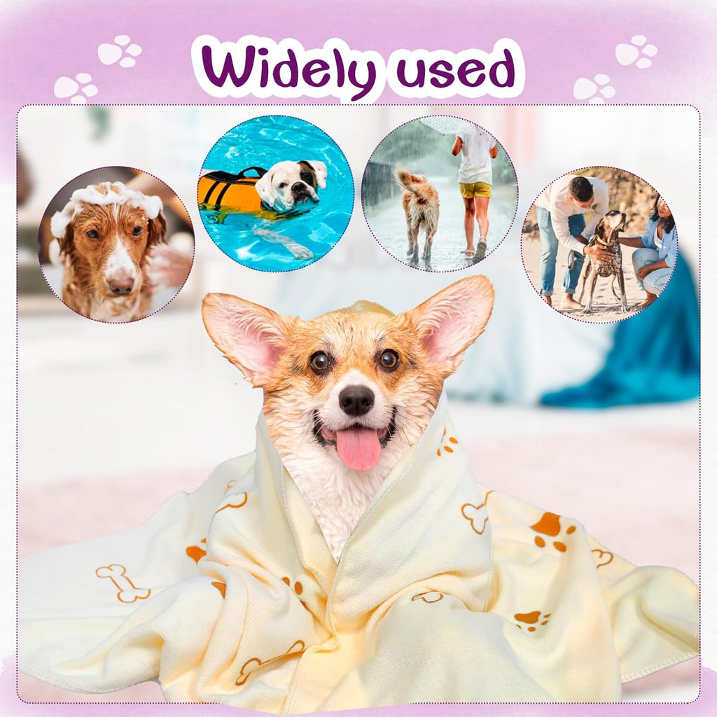 Small puppy wrapped in a soft 20 x 40 inch microfiber towel