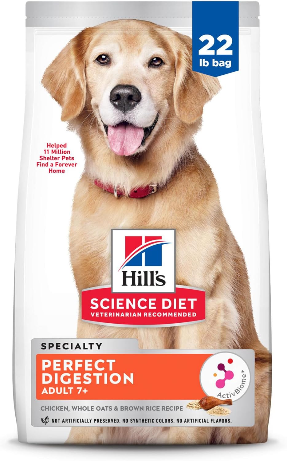 Hill's Science Diet Adult 7+ Perfect Digestion Dry Dog Food, Chicken, Whole Oats, & Brown Rice, 3.5 lb. Bag - Image 12