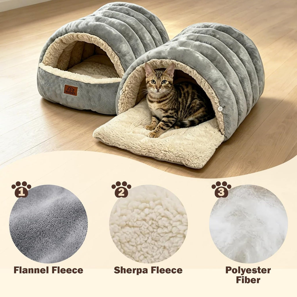 Noocyarn 2-in-1 pet bed showing enclosed cave design