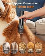 Oneisall heavy duty dog trimmers cutting through thick matted poodle fur smoothly