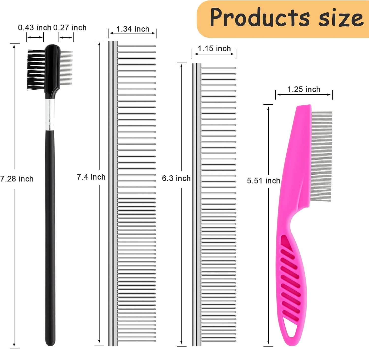 Close up view of the rounded stainless steel teeth on the Kalamanda dog grooming comb